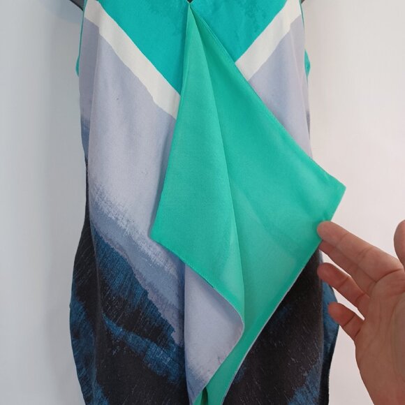 Rachel Roy Women's Tank Top Blue Sz S Layer V Neck Coastal Nautical Maritime - Picture 5 of 14